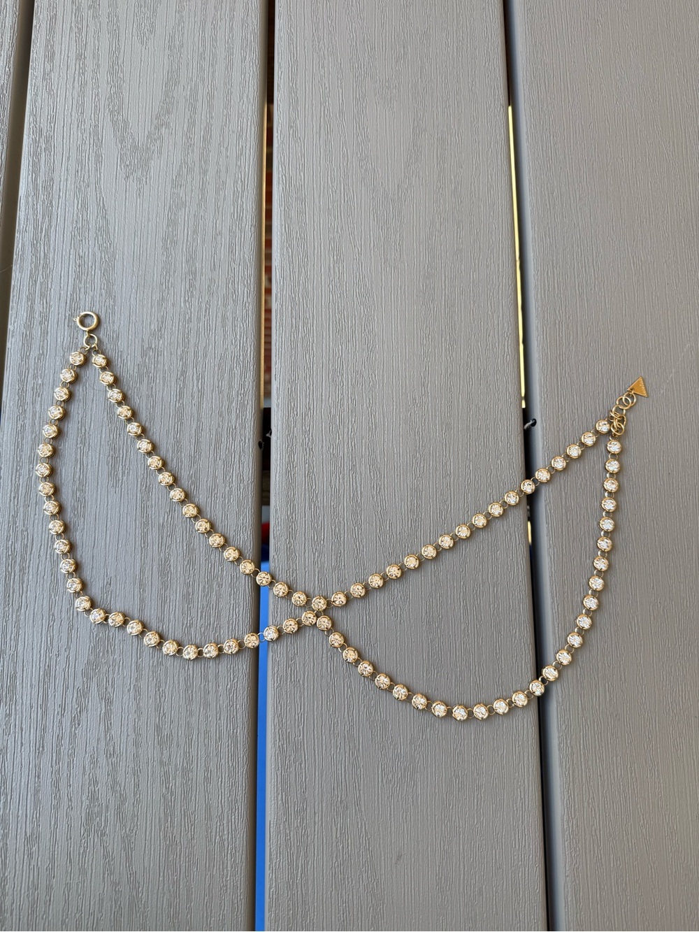 Serefina Anthropologie Gold Crystal Layered Statement Necklace NWOT
